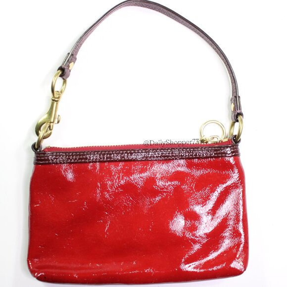 Women's Coach Poppy Red Patent Leather Mini Bag - Picture 2 of 6